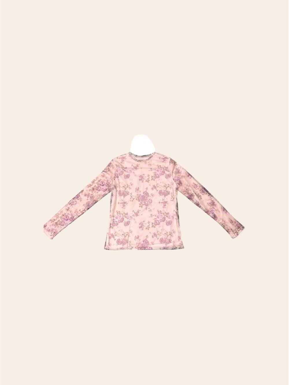 Udel NY Pink Floral Mesh Top